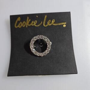 Cookie Lee Genuine Crystal Round Brooch